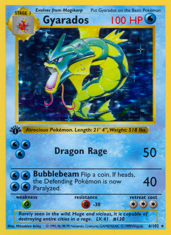 Gyarados (6/102) (Shadowless) [Base Set 1st Edition] | Arkham Games and Comics