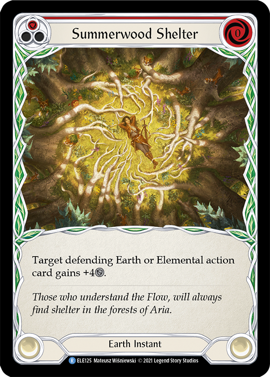 Summerwood Shelter (Red) [ELE125] (Tales of Aria)  1st Edition Rainbow Foil | Arkham Games and Comics