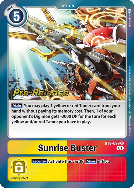 Sunrise Buster [BT9-099] [X Record Pre-Release Promos] | Arkham Games and Comics