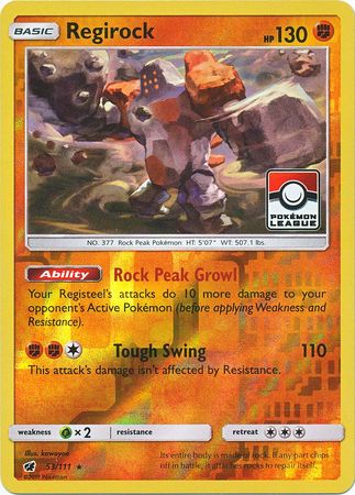 Regirock (53/111) (League Promo) [Sun & Moon: Crimson Invasion] | Arkham Games and Comics