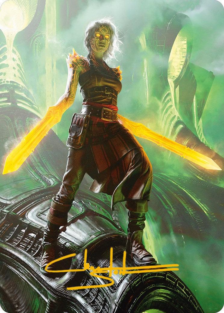 Nahiri, the Unforgiving Art Card (Gold-Stamped Signature) [Phyrexia: All Will Be One Art Series] | Arkham Games and Comics