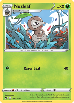 Nuzleaf (011/185) [Sword & Shield: Vivid Voltage] | Arkham Games and Comics