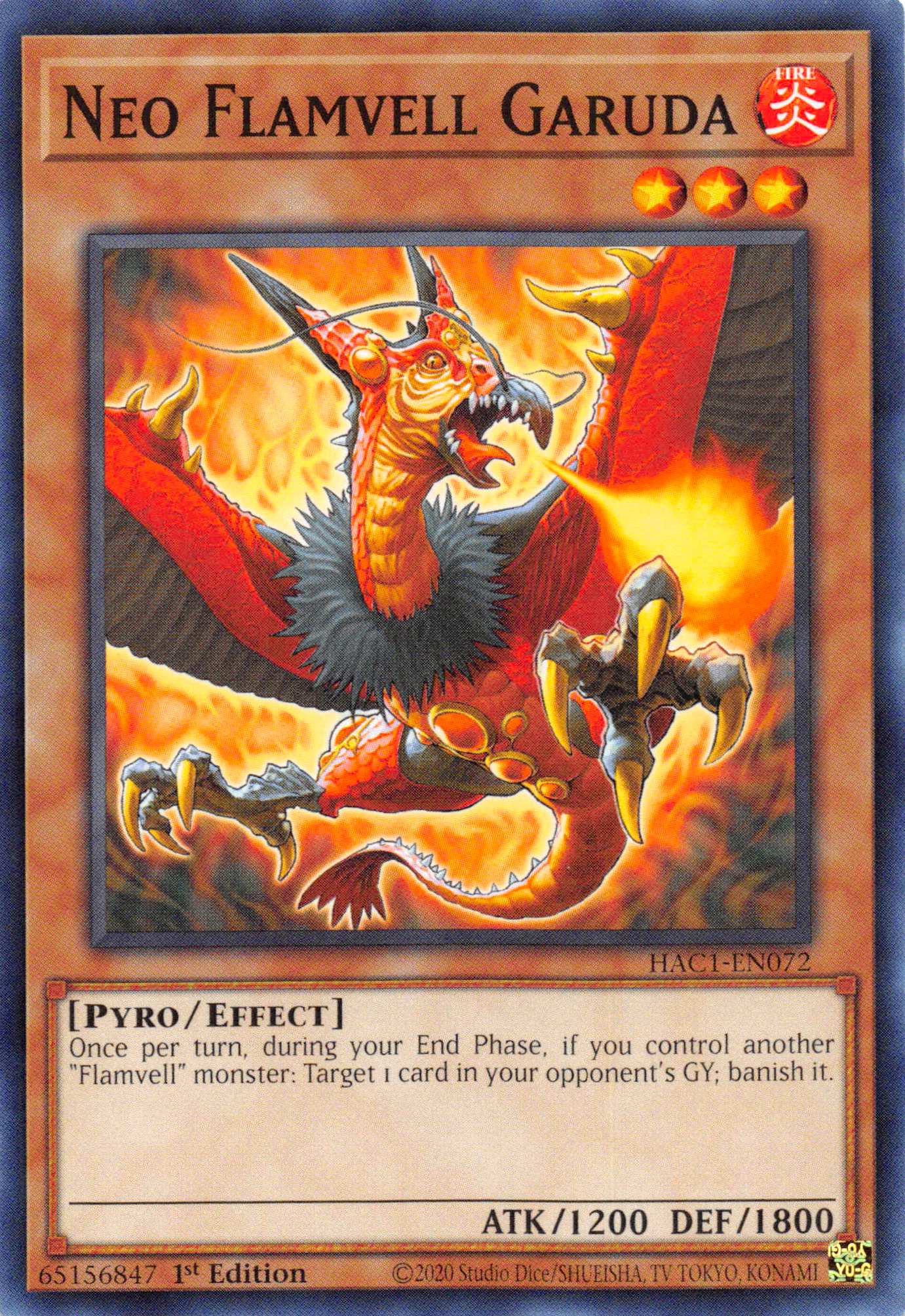 Neo Flamvell Garuda (Duel Terminal) [HAC1-EN072] Parallel Rare | Arkham Games and Comics