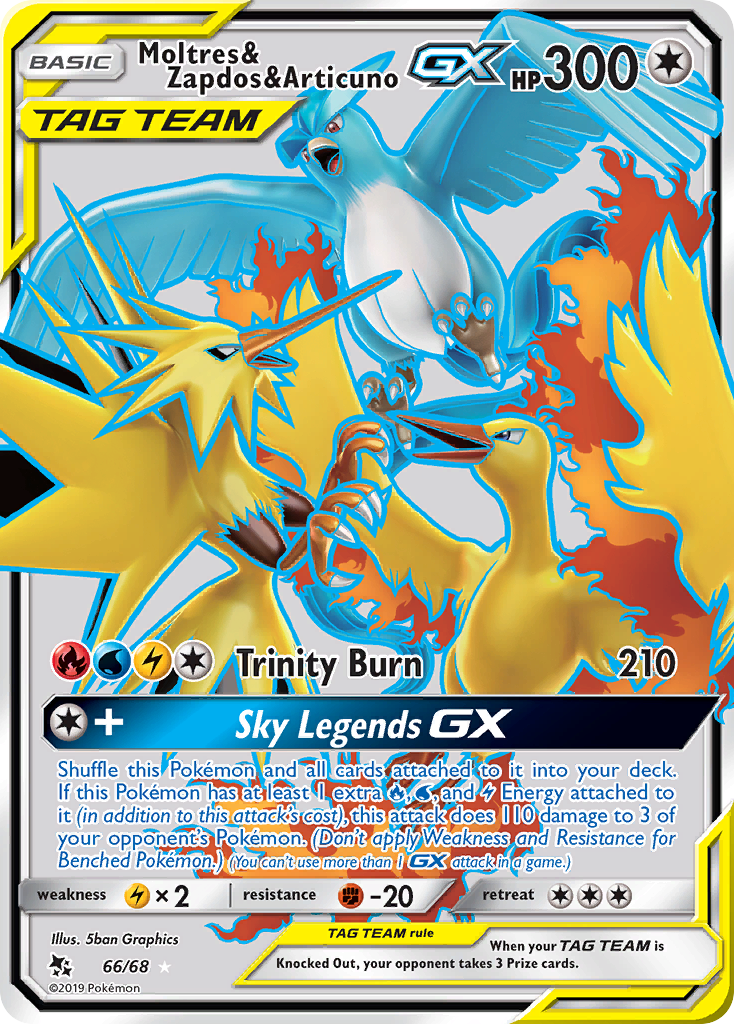 Moltres & Zapdos & Articuno GX (66/68) [Sun & Moon: Hidden Fates] | Arkham Games and Comics