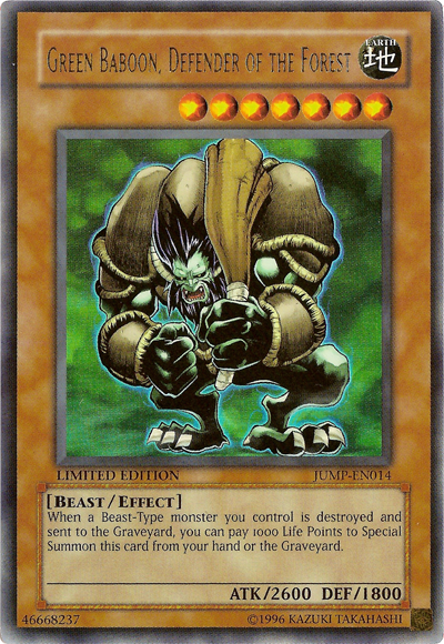 Green Baboon, Defender of the Forest [JUMP-EN014] Ultra Rare | Arkham Games and Comics