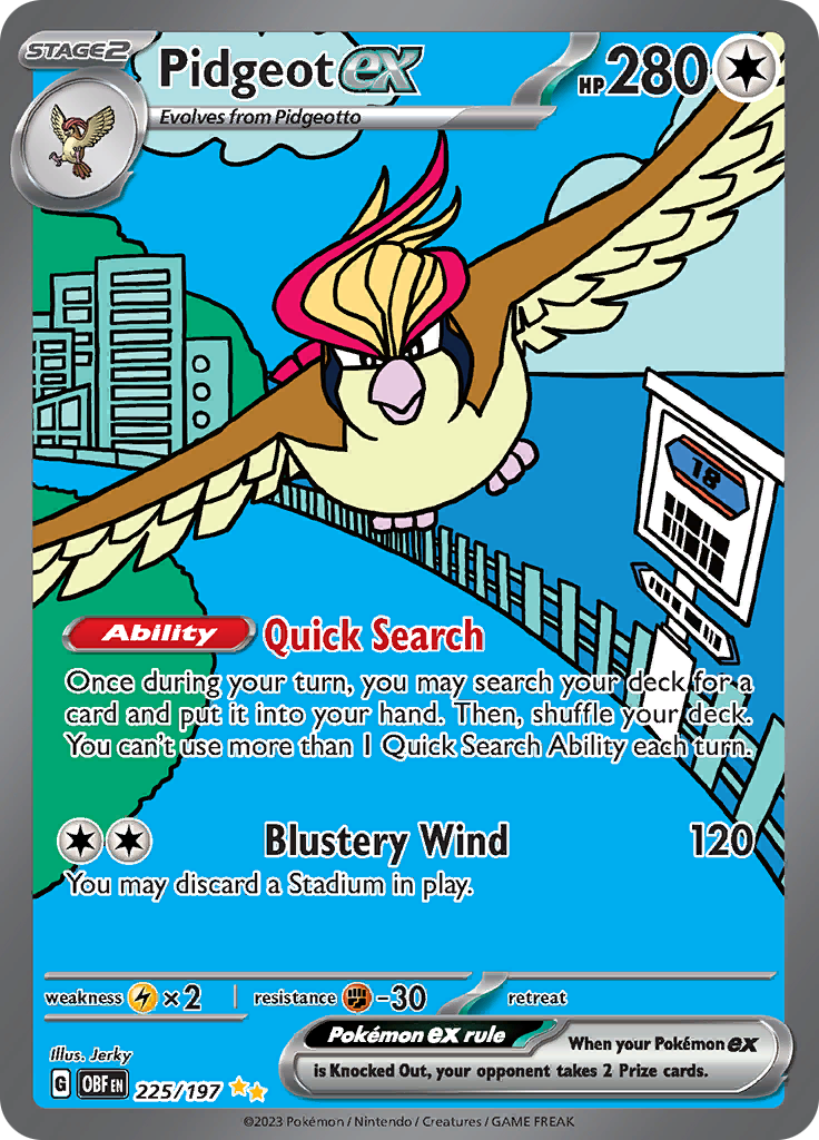 Pidgeot ex (225/197) [Scarlet & Violet: Obsidian Flames] | Arkham Games and Comics