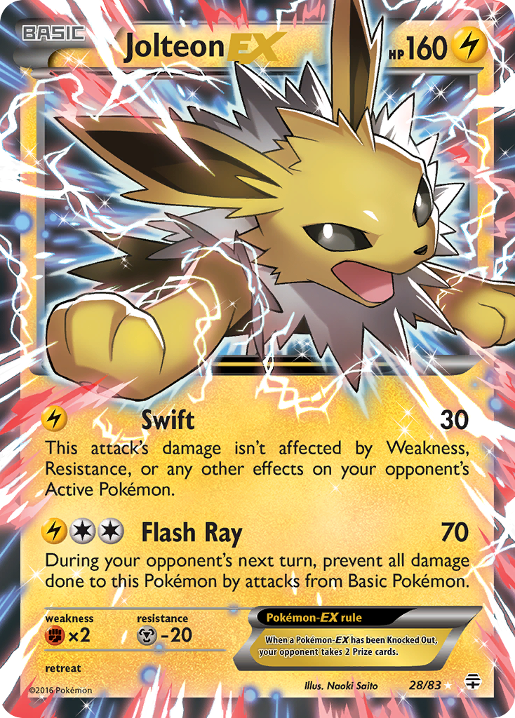 Jolteon EX (28/83) [XY: Generations] | Arkham Games and Comics