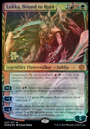 Lukka, Bound to Ruin [Phyrexia: All Will Be One Prerelease Promos] | Arkham Games and Comics