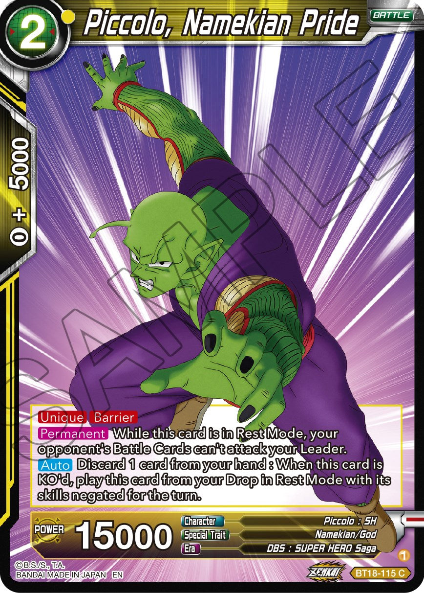 Piccolo, Namekian Pride (BT18-115) [Dawn of the Z-Legends] | Arkham Games and Comics