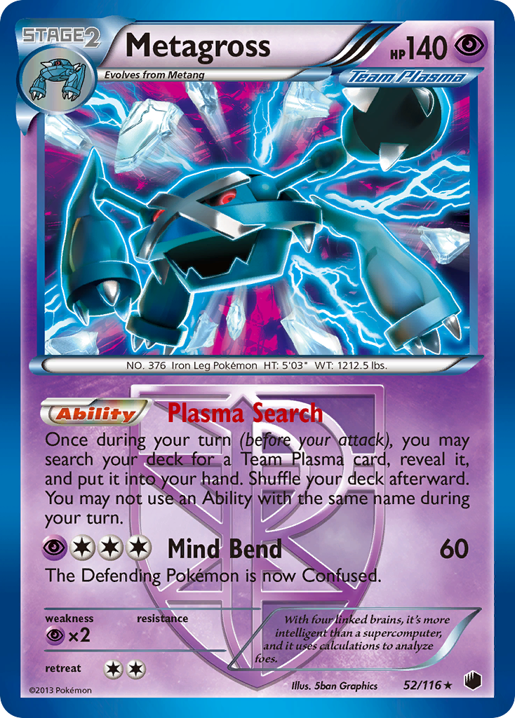 Metagross (52/116) [Black & White: Plasma Freeze] | Arkham Games and Comics