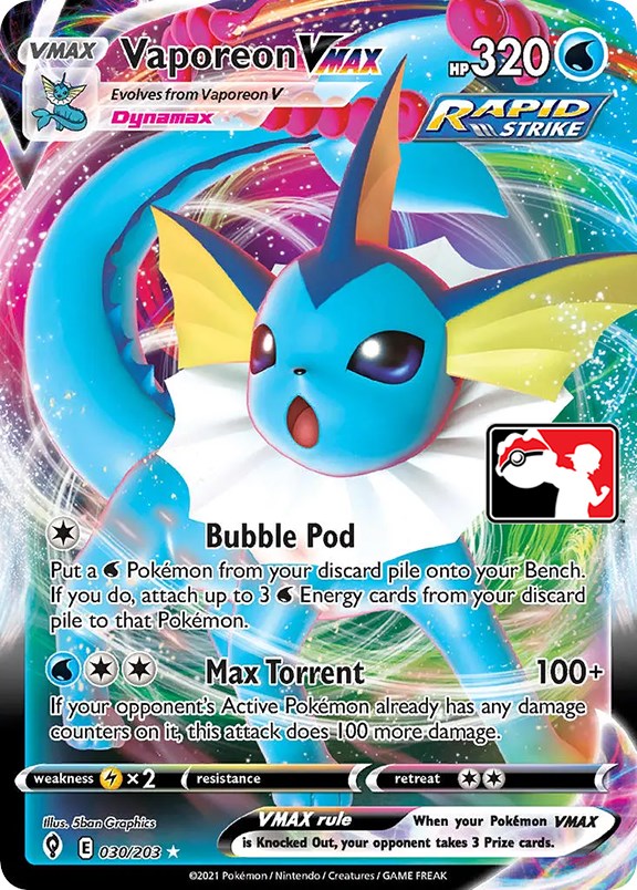 Vaporeon VMAX (030/203) [Prize Pack Series One] | Arkham Games and Comics
