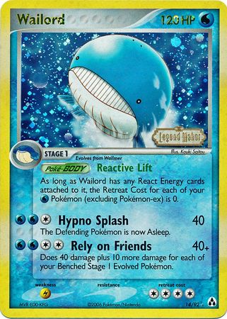 Wailord (14/92) (Stamped) [EX: Legend Maker] | Arkham Games and Comics