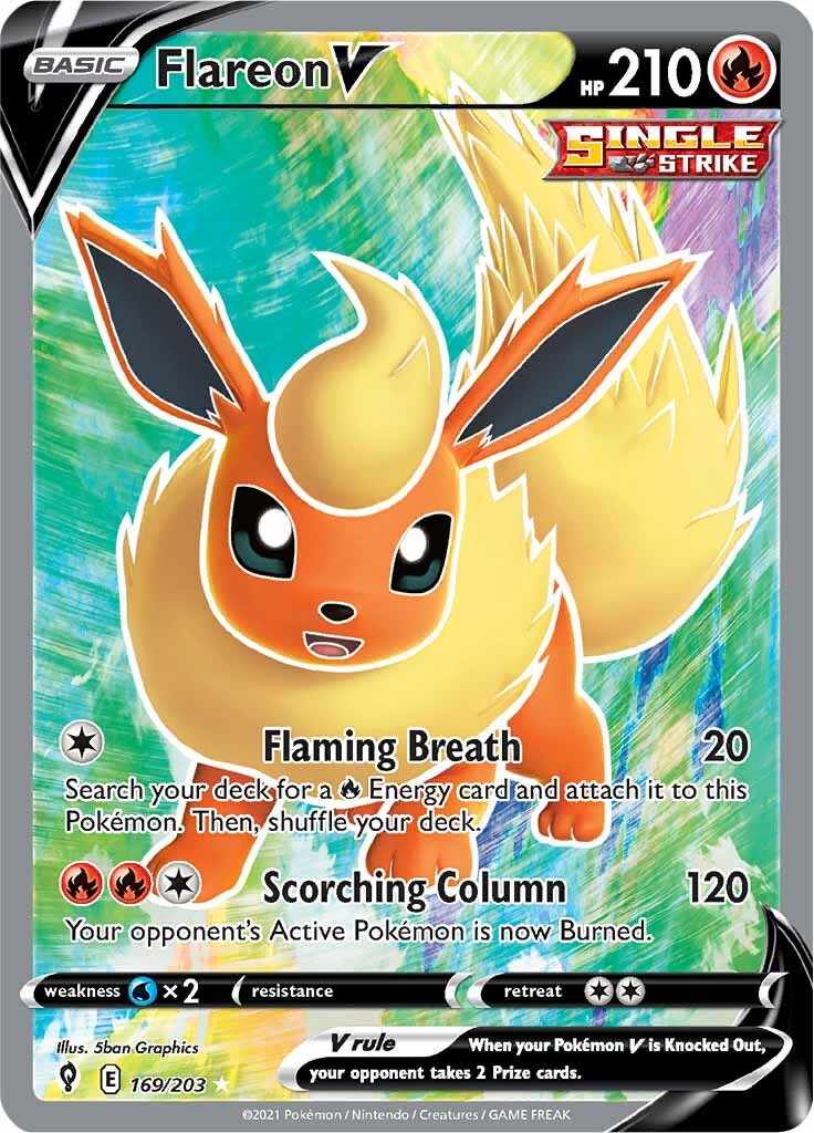 Flareon V (169/203) [Sword & Shield: Evolving Skies] | Arkham Games and Comics