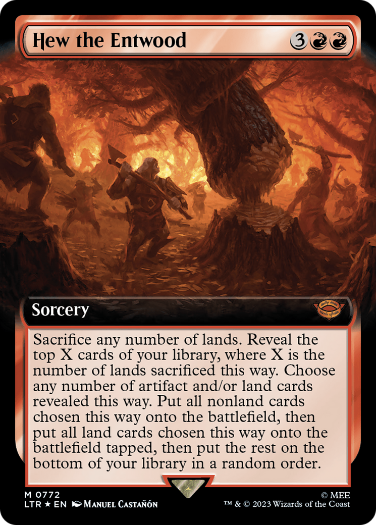 Hew the Entwood (Extended Art) (Surge Foil) [The Lord of the Rings: Tales of Middle-Earth] | Arkham Games and Comics