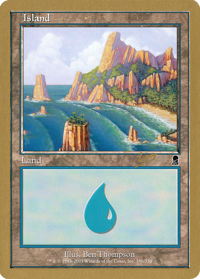 Island (rl336a) (Raphael Levy) [World Championship Decks 2002] | Arkham Games and Comics