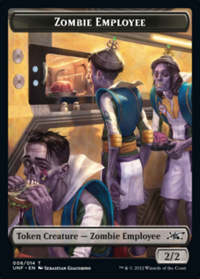 Zombie Employee Token [Unfinity Tokens] | Arkham Games and Comics