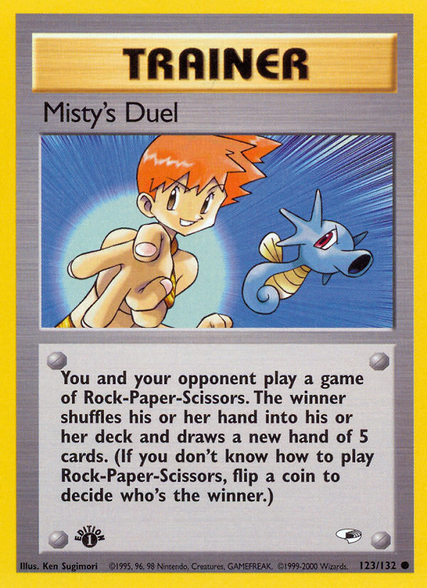 Misty's Duel (123/132) [Gym Heroes 1st Edition] | Arkham Games and Comics