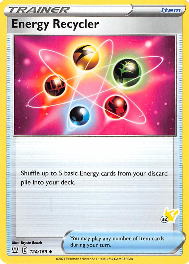 Energy Recycler (124/163) (Pikachu Stamp #32) [Battle Academy 2022] | Arkham Games and Comics