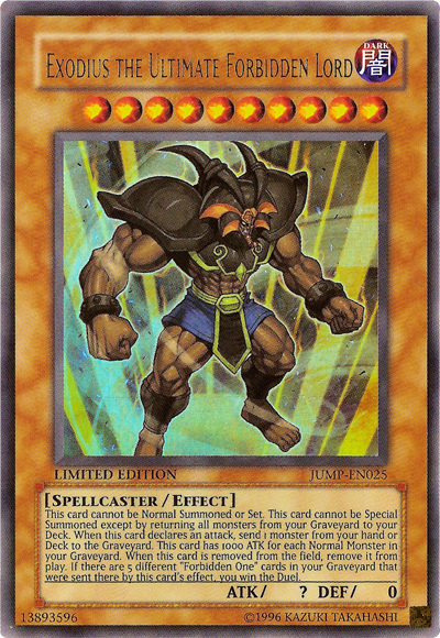 Exodius the Ultimate Forbidden Lord [JUMP-EN025] Ultra Rare | Arkham Games and Comics