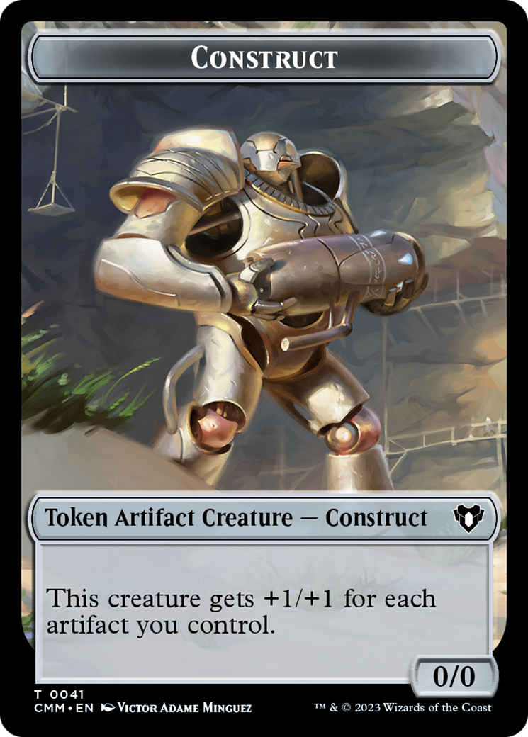 Spirit (0010) // Construct (0041) Double-Sided Token [Commander Masters Tokens] | Arkham Games and Comics