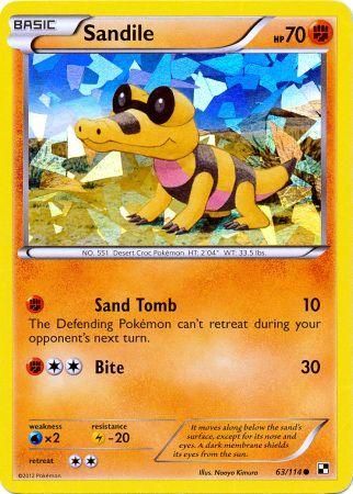 Sandile (63/114) (Cracked Ice Holo) [Black & White: Base Set] | Arkham Games and Comics