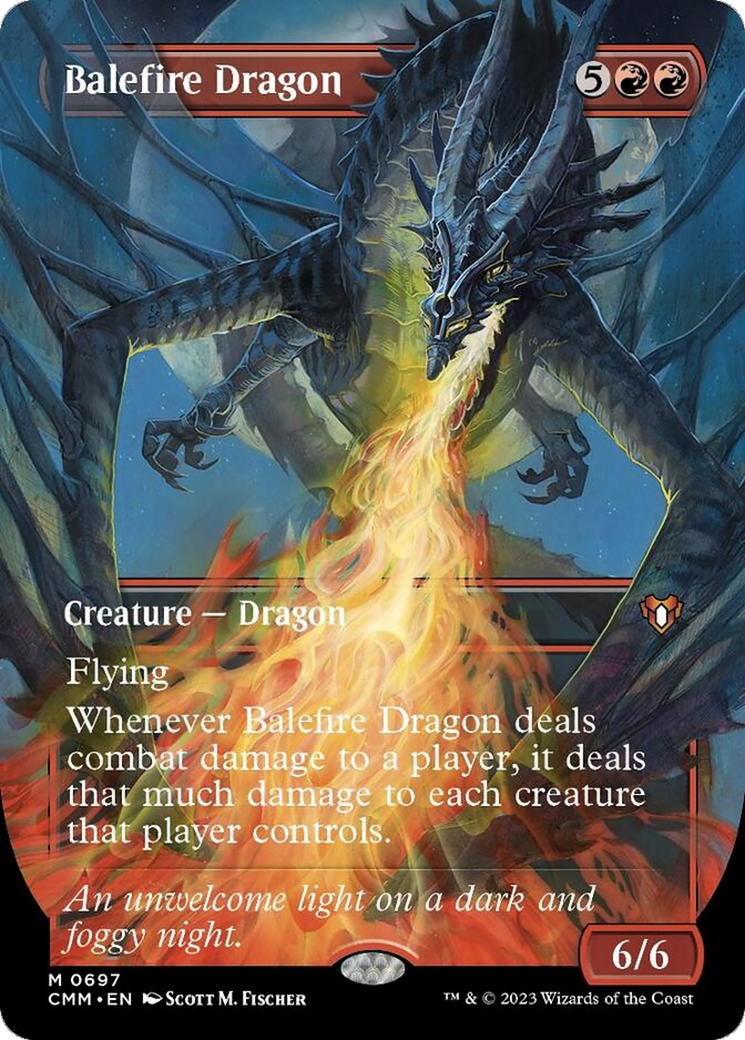 Balefire Dragon (Borderless Alternate Art) [Commander Masters] | Arkham Games and Comics