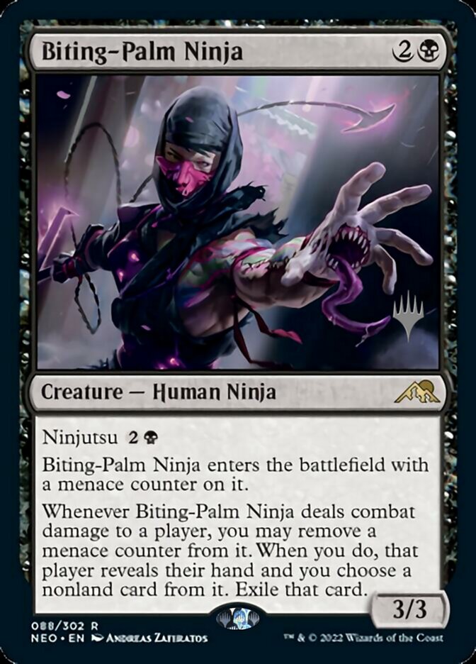 Biting-Palm Ninja (Promo Pack) [Kamigawa: Neon Dynasty Promos] | Arkham Games and Comics