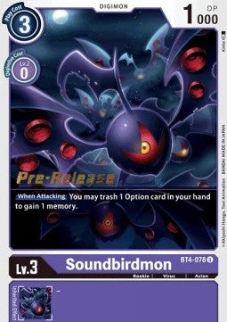 Soundbirdmon [BT4-078] [Great Legend Pre-Release Promos] | Arkham Games and Comics