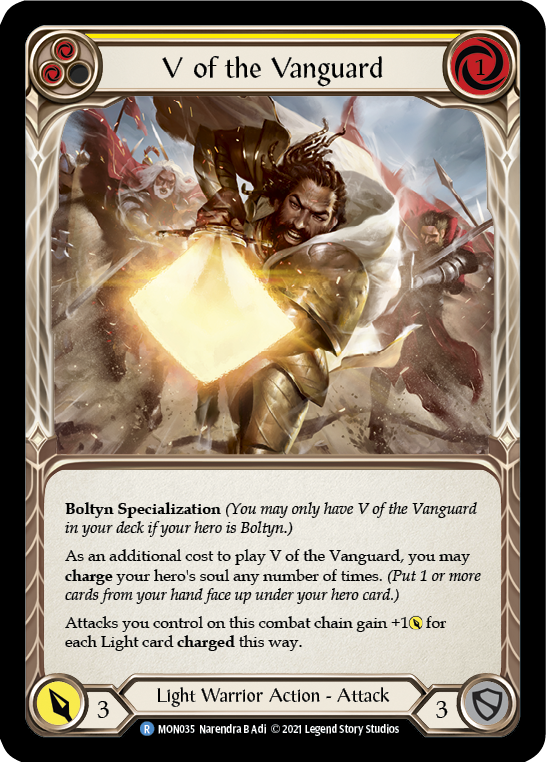 V of the Vanguard [MON035-RF] (Monarch)  1st Edition Rainbow Foil | Arkham Games and Comics