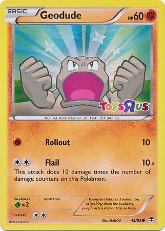 Geodude (43/83) (Toys R Us Promo) [XY: Generations] | Arkham Games and Comics