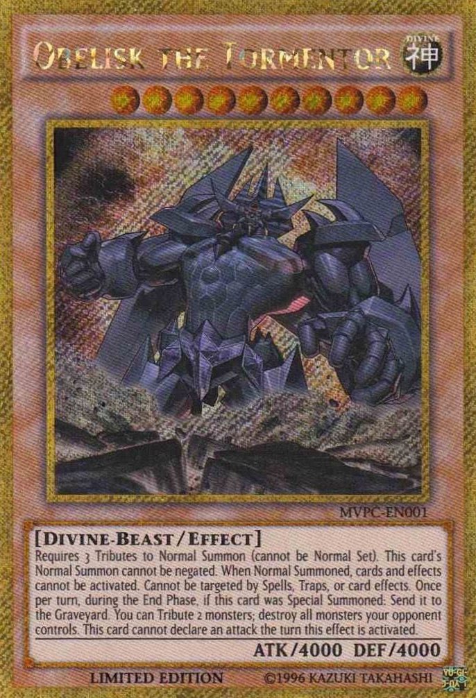 Obelisk the Tormentor [MVPC-EN001] Gold Secret Rare | Arkham Games and Comics