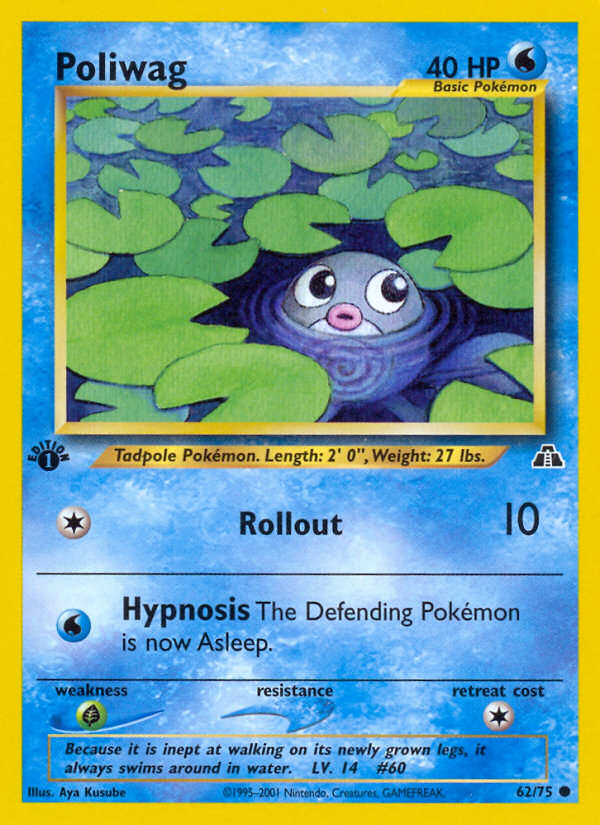 Poliwag (62/75) [Neo Discovery 1st Edition] | Arkham Games and Comics