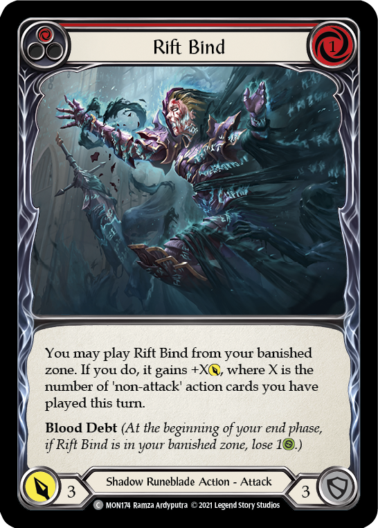 Rift Bind (Red) [MON174-RF] (Monarch)  1st Edition Rainbow Foil | Arkham Games and Comics