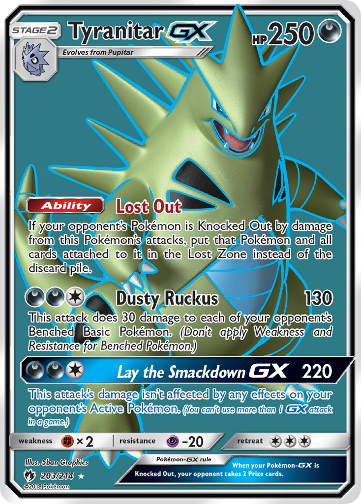 Tyranitar GX (203/214) [Sun & Moon: Lost Thunder] | Arkham Games and Comics