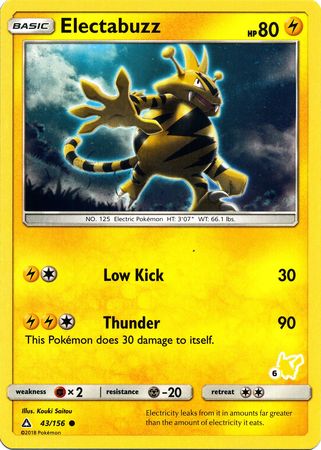 Electabuzz (43/156) (Pikachu Stamp #6) [Battle Academy 2020] | Arkham Games and Comics