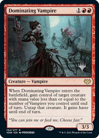 Dominating Vampire (Promo Pack) [Innistrad: Crimson Vow Promo Pack] | Arkham Games and Comics