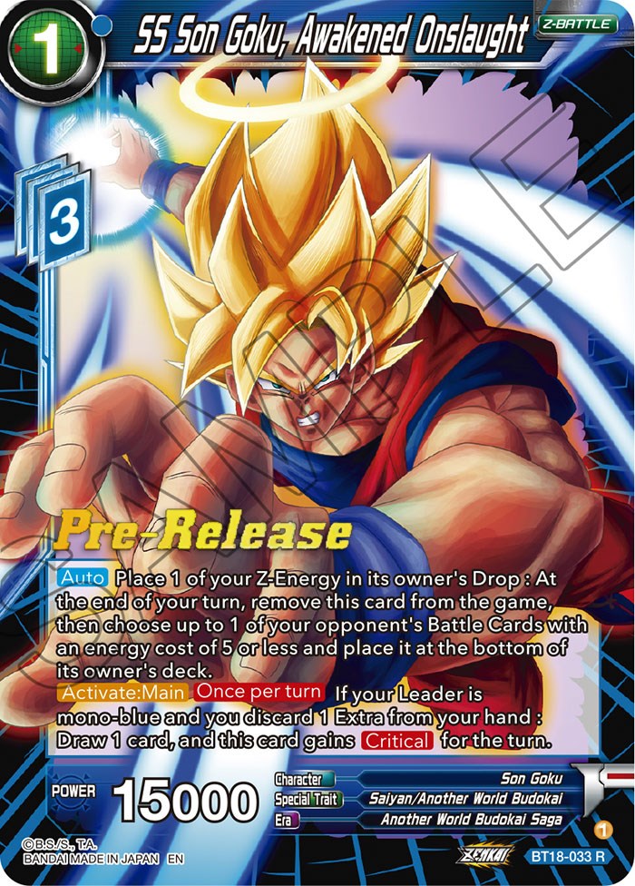 SS Son Goku, Awakened Onslaught (BT18-033) [Dawn of the Z-Legends Prerelease Promos] | Arkham Games and Comics