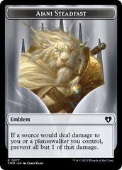 Ajani Steadfast Emblem // Wizard Double-Sided Token [Commander Masters Tokens] | Arkham Games and Comics
