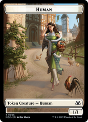 Zombie Knight // Human (6) Double-Sided Token [March of the Machine Commander Tokens] | Arkham Games and Comics