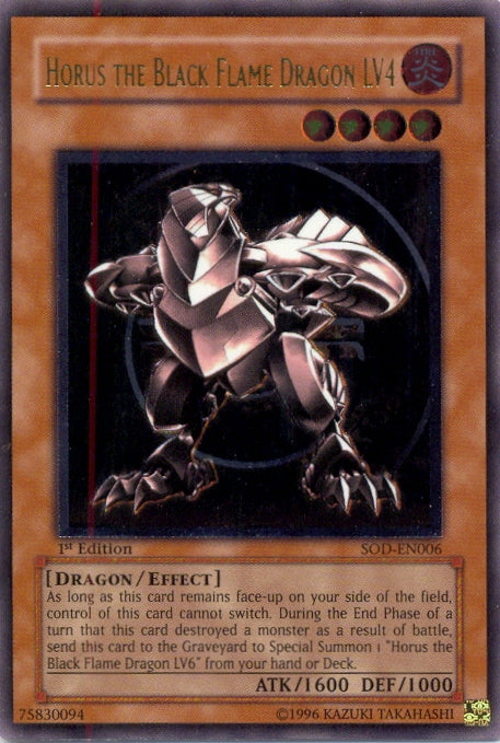 Horus The Black Flame Dragon LV4 [SOD-EN006] Ultimate Rare | Arkham Games and Comics