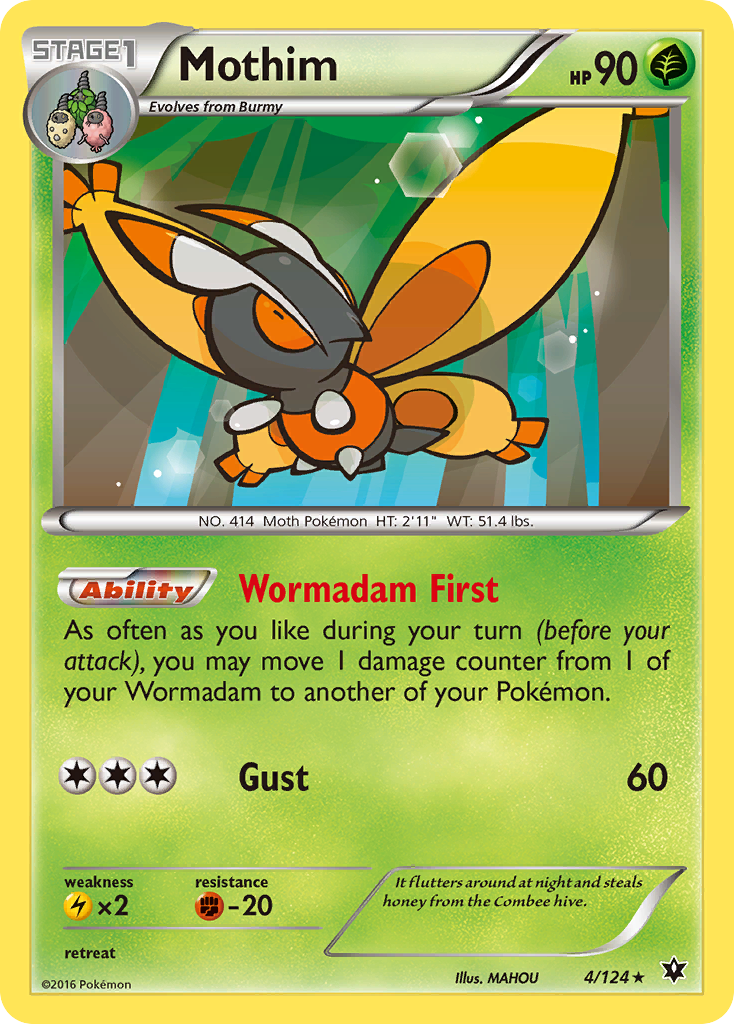 Mothim (4/124) [XY: Fates Collide] | Arkham Games and Comics