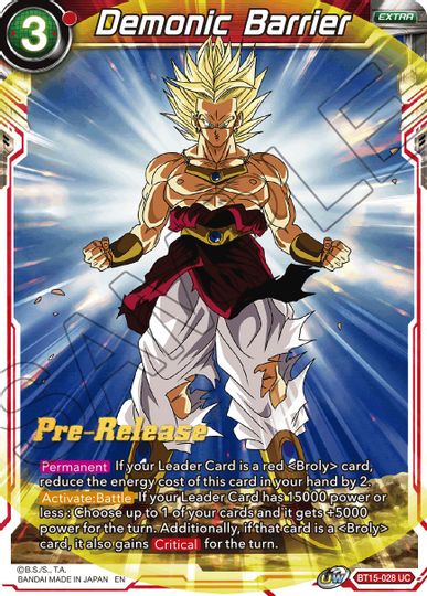 Demonic Barrier (BT15-028) [Saiyan Showdown Prerelease Promos] | Arkham Games and Comics