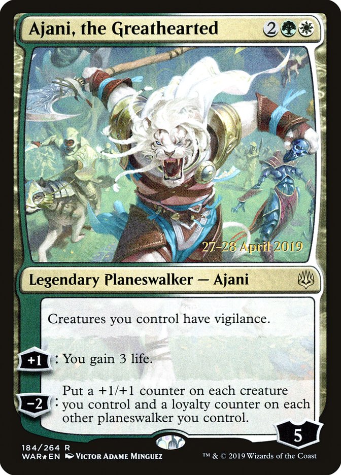 Ajani, the Greathearted  [War of the Spark Prerelease Promos] | Arkham Games and Comics