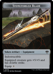 Saproling // Stoneforged Blade Double-Sided Token [Commander Masters Tokens] | Arkham Games and Comics