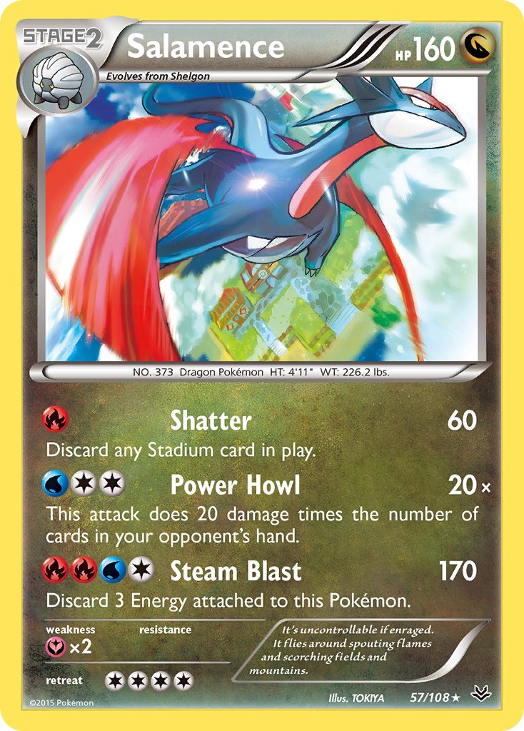 Salamence (57/108) (Theme Deck Exclusive) [XY: Roaring Skies] | Arkham Games and Comics