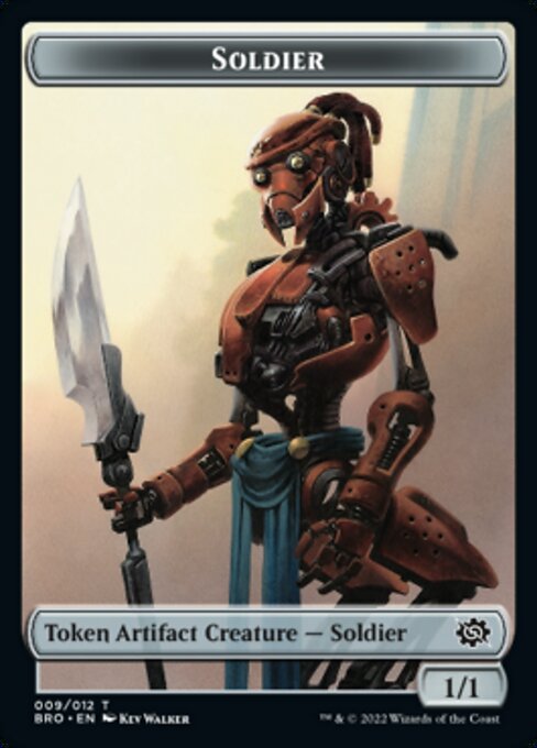 Powerstone // Soldier (009) Double-Sided Token [The Brothers' War Tokens] | Arkham Games and Comics