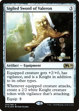 Sigiled Sword of Valeron [Core Set 2019 Promos] | Arkham Games and Comics