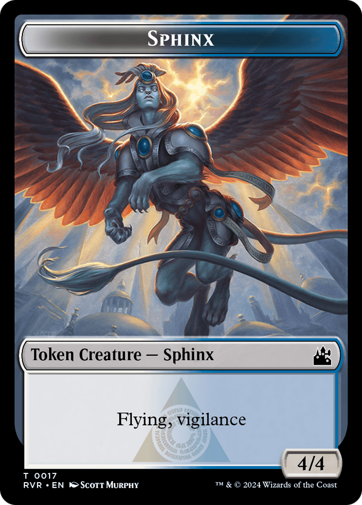 Spirit (0018) // Sphinx Double-Sided Token [Ravnica Remastered Tokens] | Arkham Games and Comics