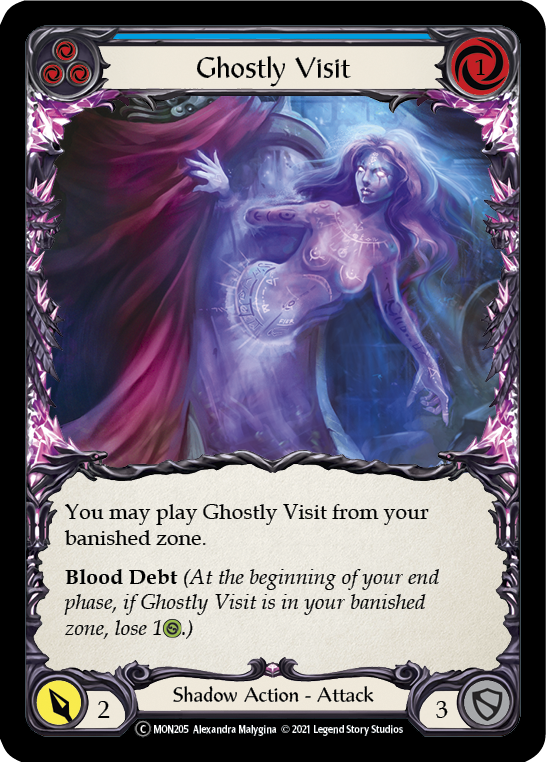 Ghostly Visit (Blue) [U-MON205-RF] (Monarch Unlimited)  Unlimited Rainbow Foil | Arkham Games and Comics