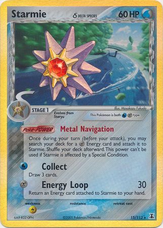 Starmie (15/113) (Delta Species) (Stamped) [EX: Delta Species] | Arkham Games and Comics